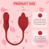 Rose Sex Toy Dildo Vibrator - 2in1 Rose Sex Stimulator for Women with 9 Tongue Licking & Thrusting Dildo G Spot Vibrators